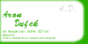 aron dufek business card